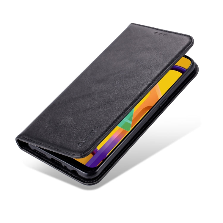 For Samsung Galaxy A10s AZNS Retro Texture Magnetic Horizontal Flip PU Leather Case with Holder & Card Slots & Photo Frame