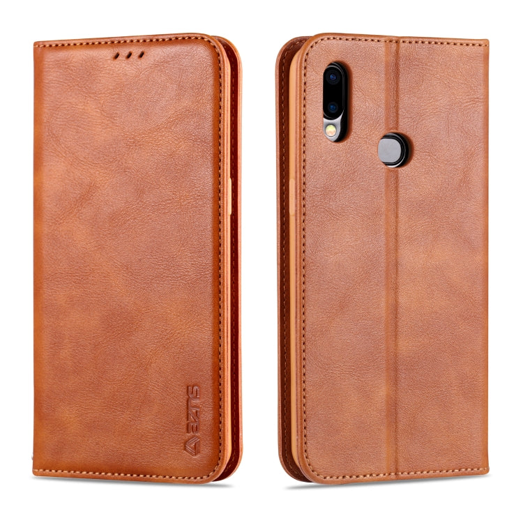 For Samsung Galaxy A10s AZNS Retro Texture Magnetic Horizontal Flip PU Leather Case with Holder & Card Slots & Photo Frame