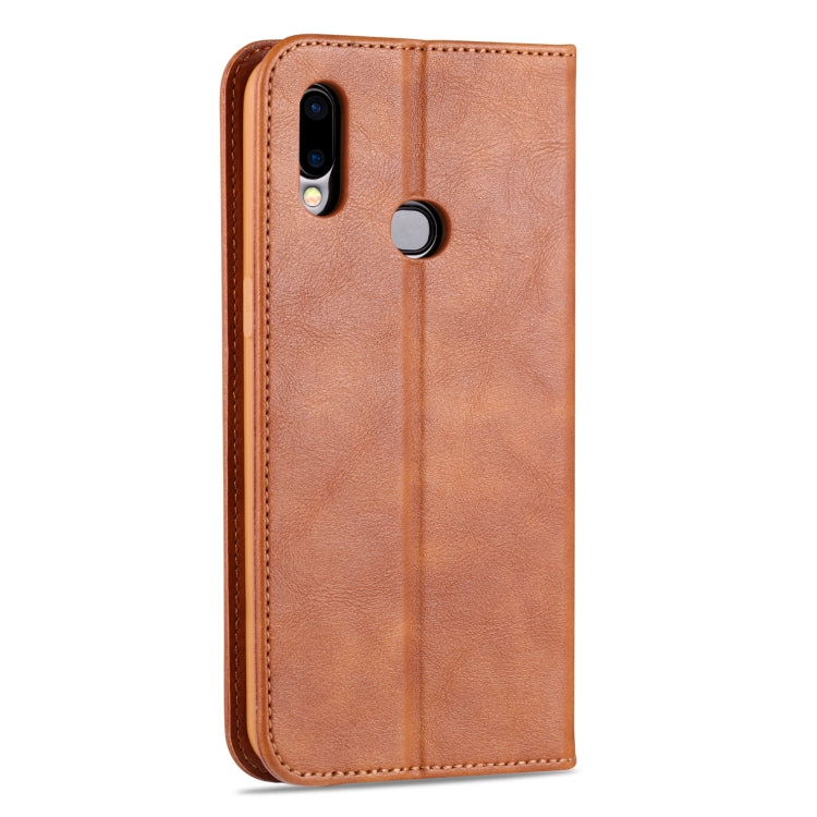 For Samsung Galaxy A10s AZNS Retro Texture Magnetic Horizontal Flip PU Leather Case with Holder & Card Slots & Photo Frame