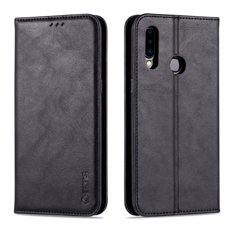 For Samsung Galaxy A20s AZNS Retro Texture Magnetic Horizontal Flip PU Leather Case with Holder & Card Slots & Photo Frame