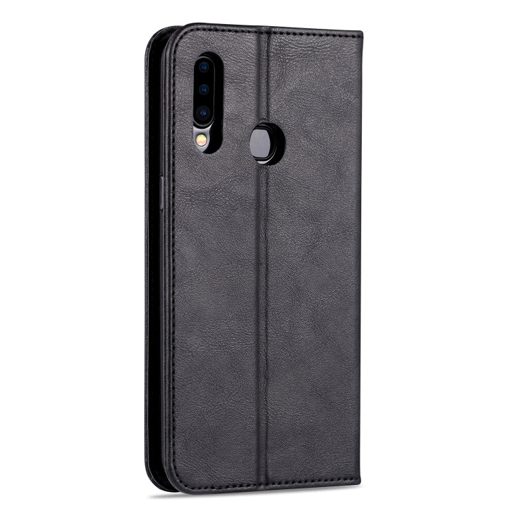 For Samsung Galaxy A20s AZNS Retro Texture Magnetic Horizontal Flip PU Leather Case with Holder & Card Slots & Photo Frame