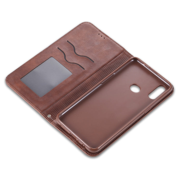 For Samsung Galaxy A20s AZNS Retro Texture Magnetic Horizontal Flip PU Leather Case with Holder & Card Slots & Photo Frame
