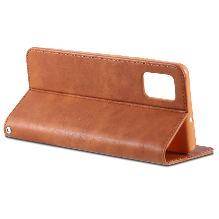 For Samsung Galaxy A71 AZNS Retro Texture Magnetic Horizontal Flip PU Leather Case with Holder & Card Slots & Photo Frame