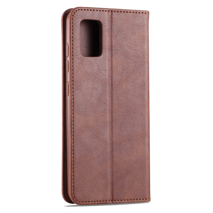 For Samsung Galaxy A71 AZNS Retro Texture Magnetic Horizontal Flip PU Leather Case with Holder & Card Slots & Photo Frame