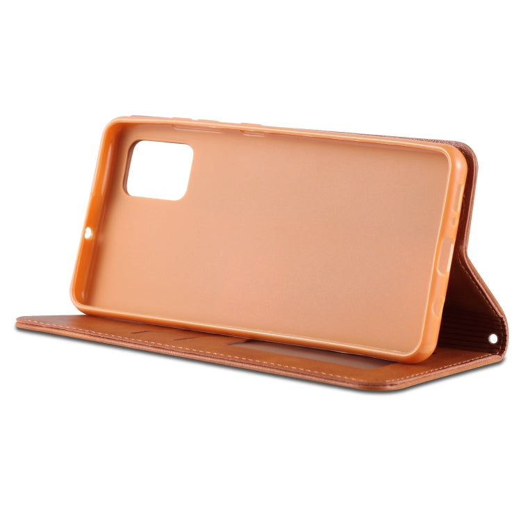 For Samsung Galaxy A71 AZNS Retro Texture Magnetic Horizontal Flip PU Leather Case with Holder & Card Slots & Photo Frame