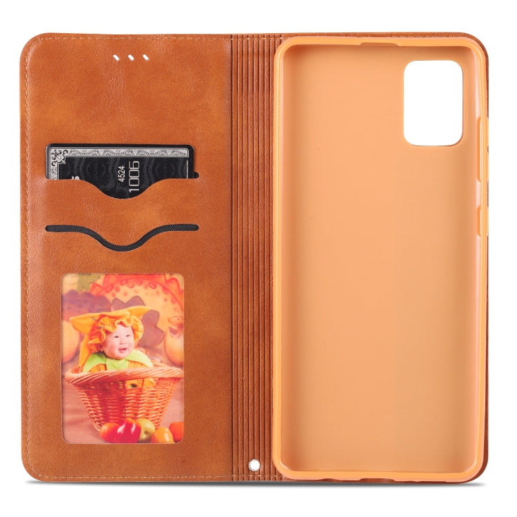 For Samsung Galaxy A71 AZNS Retro Texture Magnetic Horizontal Flip PU Leather Case with Holder & Card Slots & Photo Frame