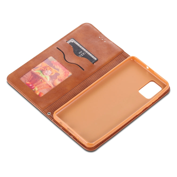 For Samsung Galaxy A71 AZNS Retro Texture Magnetic Horizontal Flip PU Leather Case with Holder & Card Slots & Photo Frame