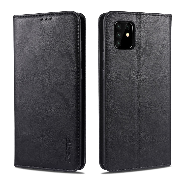 For Samsung Galaxy A81 AZNS Retro Texture Magnetic Horizontal Flip PU Leather Case with Holder & Card Slots & Photo Frame