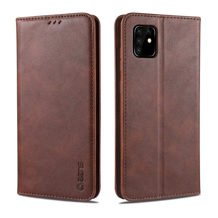 For Samsung Galaxy A81 AZNS Retro Texture Magnetic Horizontal Flip PU Leather Case with Holder & Card Slots & Photo Frame
