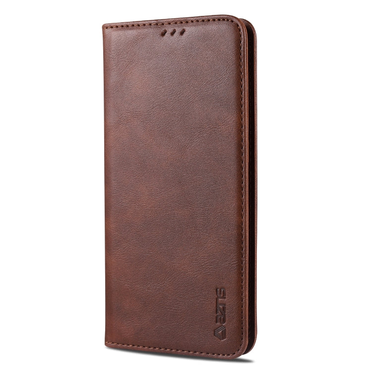 For Samsung Galaxy A81 AZNS Retro Texture Magnetic Horizontal Flip PU Leather Case with Holder & Card Slots & Photo Frame