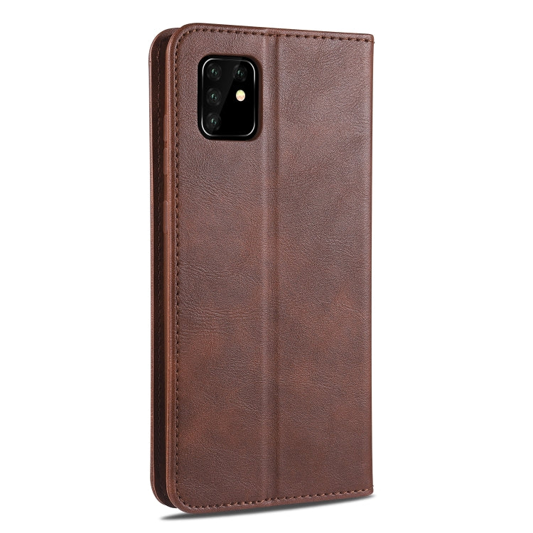 For Samsung Galaxy A81 AZNS Retro Texture Magnetic Horizontal Flip PU Leather Case with Holder & Card Slots & Photo Frame