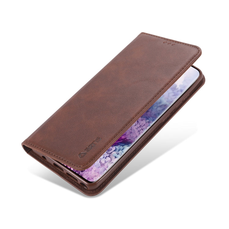 For Samsung Galaxy A81 AZNS Retro Texture Magnetic Horizontal Flip PU Leather Case with Holder & Card Slots & Photo Frame