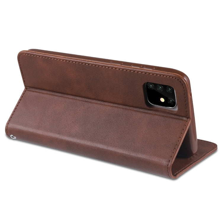 For Samsung Galaxy A81 AZNS Retro Texture Magnetic Horizontal Flip PU Leather Case with Holder & Card Slots & Photo Frame