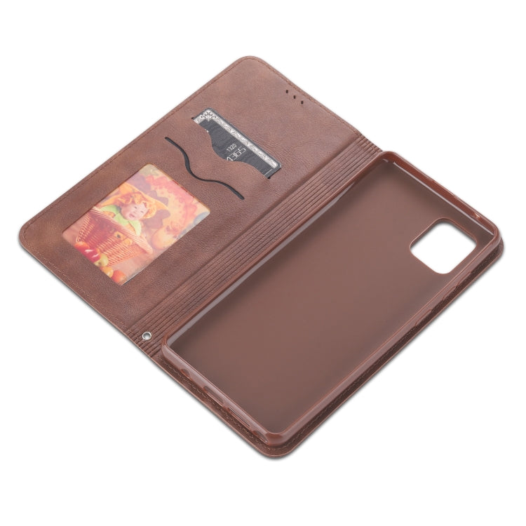 For Samsung Galaxy Note 10 Lite AZNS Retro Texture Magnetic Horizontal Flip PU Leather Case with Holder & Card Slots & Photo Frame