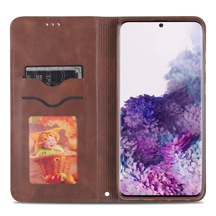For Samsung Galaxy Note 10 Lite AZNS Retro Texture Magnetic Horizontal Flip PU Leather Case with Holder & Card Slots & Photo Frame