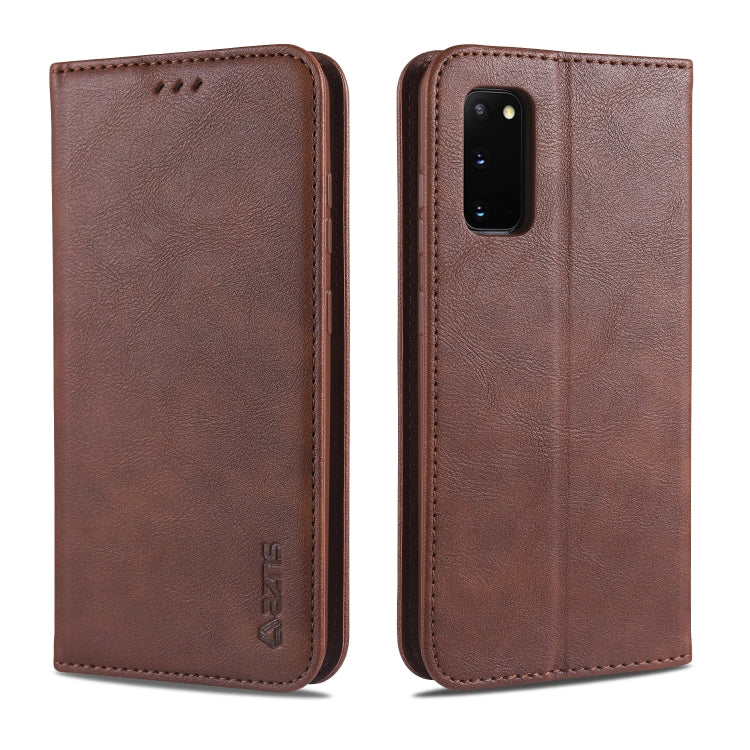 For Samsung Galaxy S20 AZNS Retro Texture Magnetic Horizontal Flip PU Leather Case with Holder & Card Slots & Photo Frame