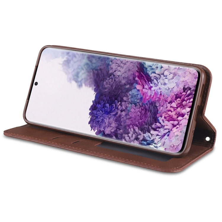 For Samsung Galaxy S20 AZNS Retro Texture Magnetic Horizontal Flip PU Leather Case with Holder & Card Slots & Photo Frame