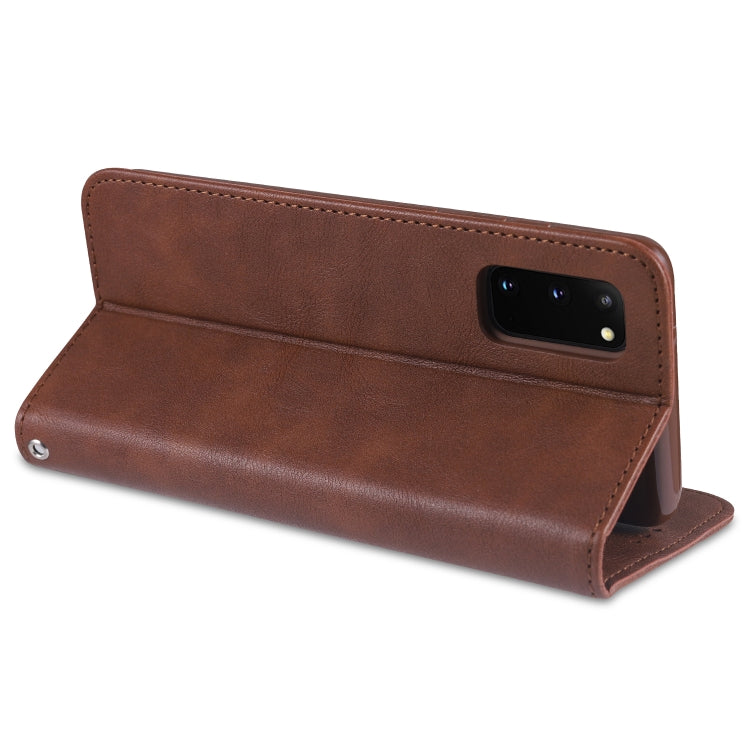 For Samsung Galaxy S20 AZNS Retro Texture Magnetic Horizontal Flip PU Leather Case with Holder & Card Slots & Photo Frame