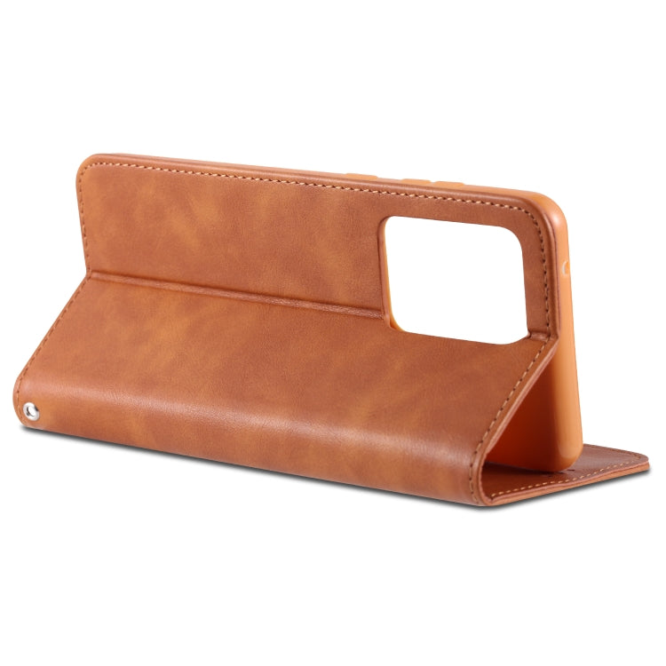 For Samsung Galaxy S20 Ultra AZNS Retro Texture Magnetic Horizontal Flip PU Leather Case with Holder & Card Slots & Photo Frame