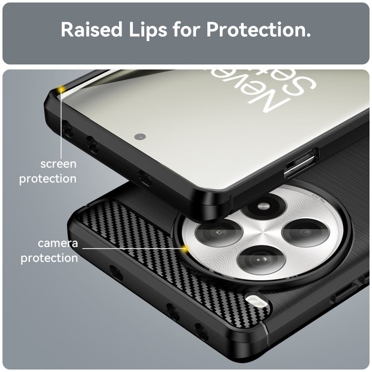 For OnePlus Ace 3 Pro Brushed Texture Carbon Fiber TPU Phone Case