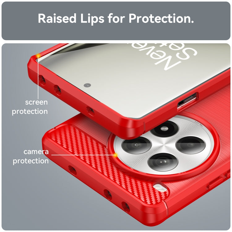 For OnePlus Ace 3 Pro Brushed Texture Carbon Fiber TPU Phone Case
