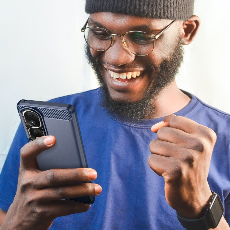 For Honor 90 Pro Brushed Texture Carbon Fiber TPU Phone Case