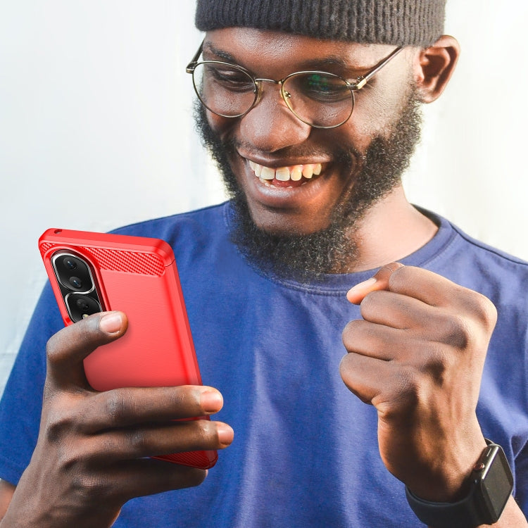 For Honor 90 Pro Brushed Texture Carbon Fiber TPU Phone Case