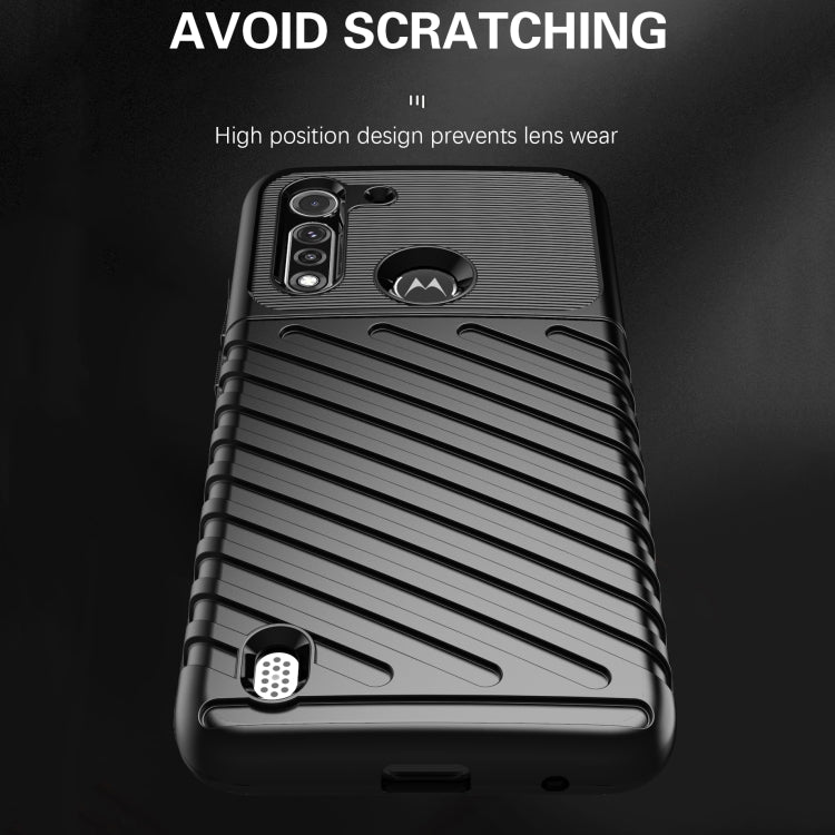 For Motorola Moto G8 Power Lite Thunderbolt Shockproof TPU Protective Soft Case(Black)