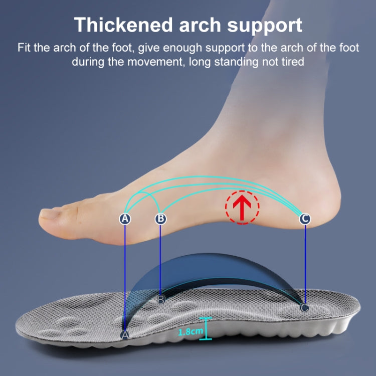 4D Latex High Elastic Shock-absorbing Antibacterial and Deodorant Insole, Random Color Delivery