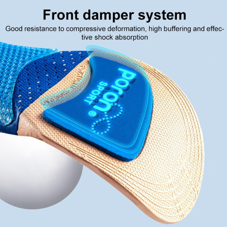 Men Shock Absorbing Sweat Absorbing Breathable Sports Insoles, Size: