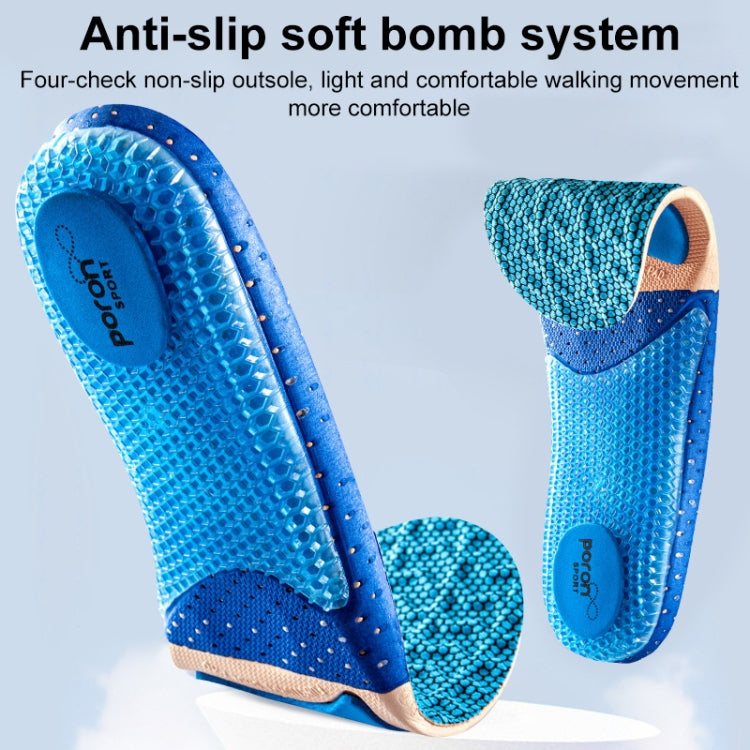 Men Shock Absorbing Sweat Absorbing Breathable Sports Insoles, Size: