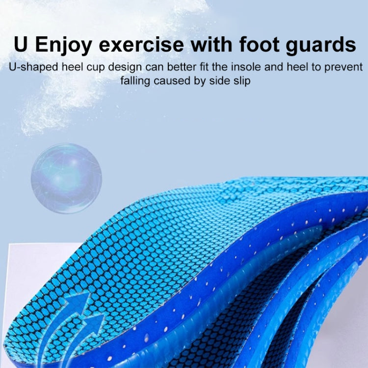 Men Shock Absorbing Sweat Absorbing Breathable Sports Insoles, Size:
