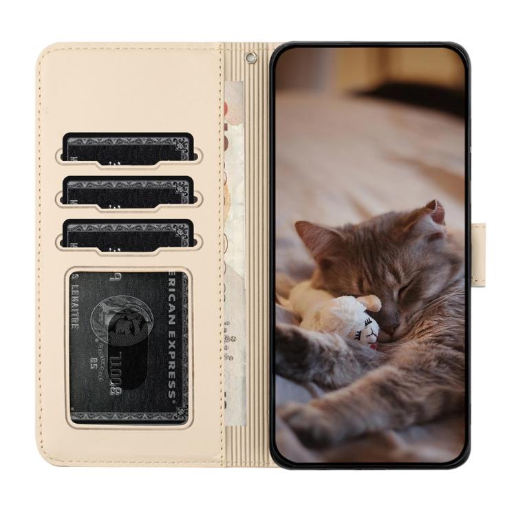For Google Pixel 10a Cat Embossing Pattern Leather Phone Case with Lanyard