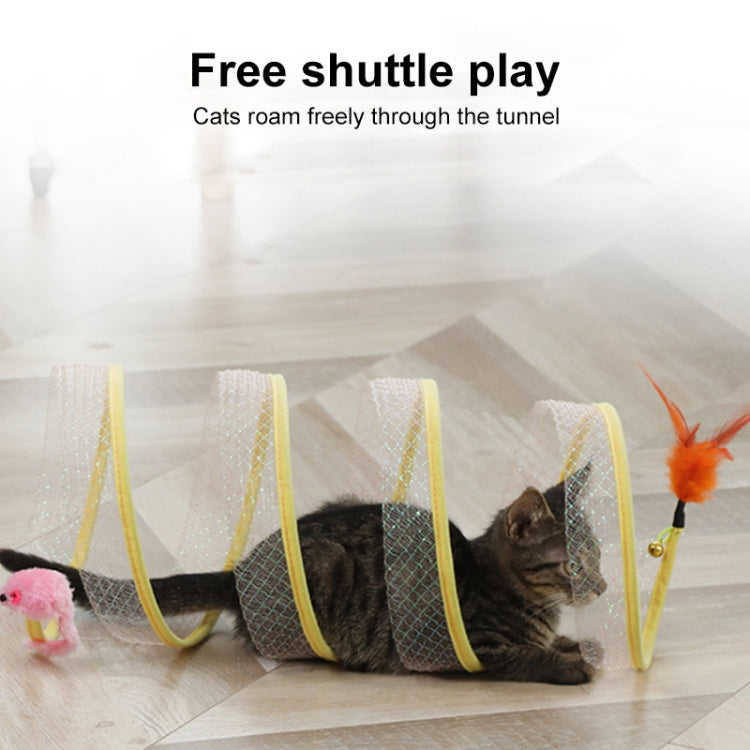 S Type Foldable Cat Tunnel Spring Toy