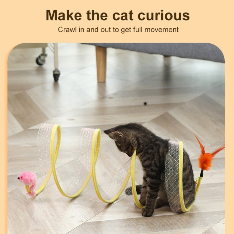 S Type Foldable Cat Tunnel Spring Toy