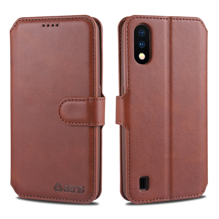 For Samsung Galaxy A01 AZNS Calf Texture Horizontal Flip Leather Case, with Holder & Card Slots & Wallet & Photo Frame