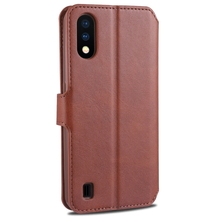 For Samsung Galaxy A01 AZNS Calf Texture Horizontal Flip Leather Case, with Holder & Card Slots & Wallet & Photo Frame