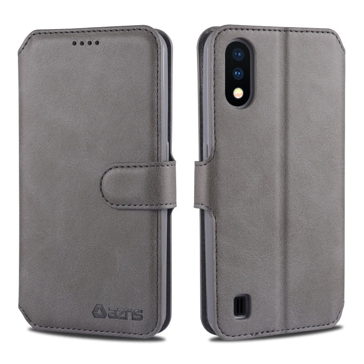 For Samsung Galaxy A01 AZNS Calf Texture Horizontal Flip Leather Case, with Holder & Card Slots & Wallet & Photo Frame