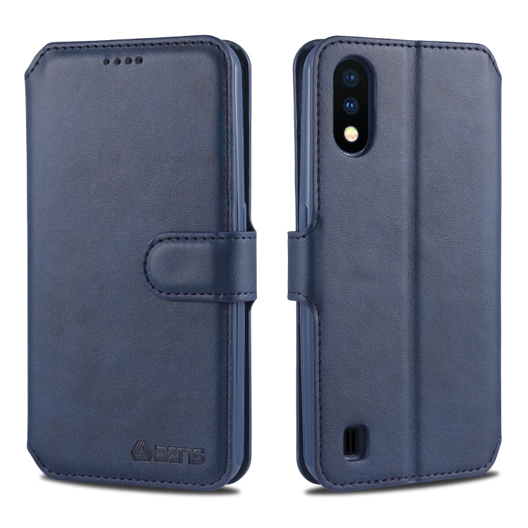 For Samsung Galaxy A01 AZNS Calf Texture Horizontal Flip Leather Case, with Holder & Card Slots & Wallet & Photo Frame