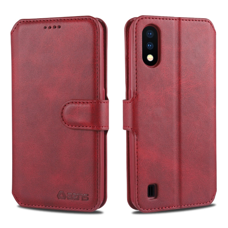 For Samsung Galaxy A01 AZNS Calf Texture Horizontal Flip Leather Case, with Holder & Card Slots & Wallet & Photo Frame