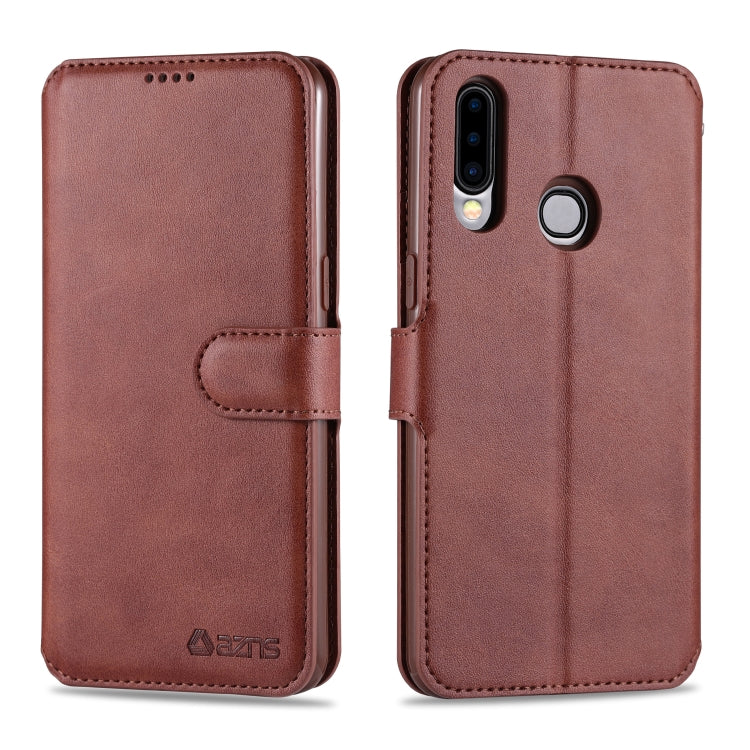 For Samsung Galaxy A20s AZNS Calf Texture Horizontal Flip Leather Case, with Holder & Card Slots & Wallet & Photo Frame