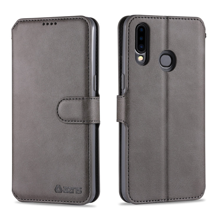 For Samsung Galaxy A20s AZNS Calf Texture Horizontal Flip Leather Case, with Holder & Card Slots & Wallet & Photo Frame