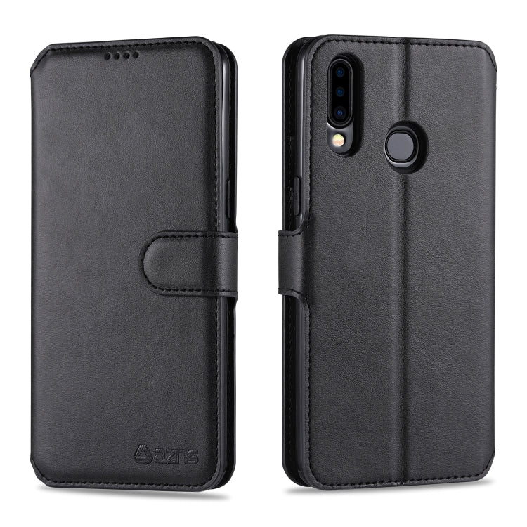 For Samsung Galaxy A20s AZNS Calf Texture Horizontal Flip Leather Case, with Holder & Card Slots & Wallet & Photo Frame