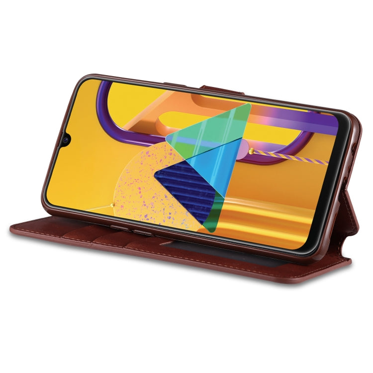 For Samsung Galaxy A20s AZNS Calf Texture Horizontal Flip Leather Case, with Holder & Card Slots & Wallet & Photo Frame