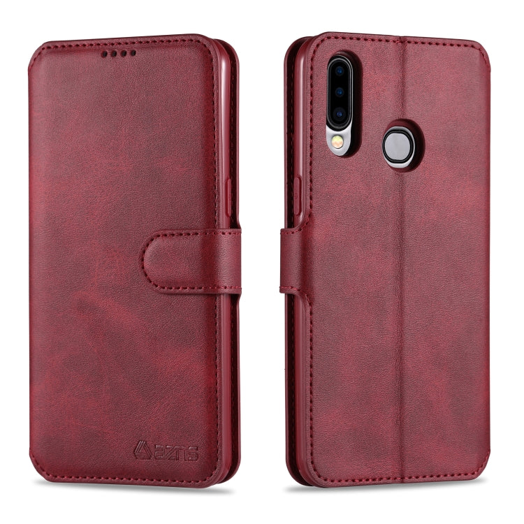 For Samsung Galaxy A20s AZNS Calf Texture Horizontal Flip Leather Case, with Holder & Card Slots & Wallet & Photo Frame