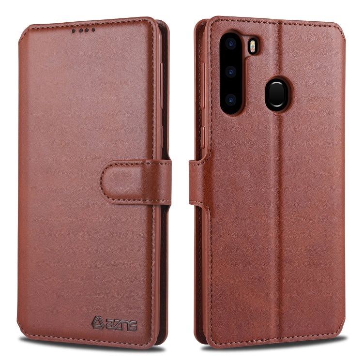 For Samsung Galaxy A21 AZNS Calf Texture Horizontal Flip Leather Case, with Holder & Card Slots & Wallet & Photo Frame