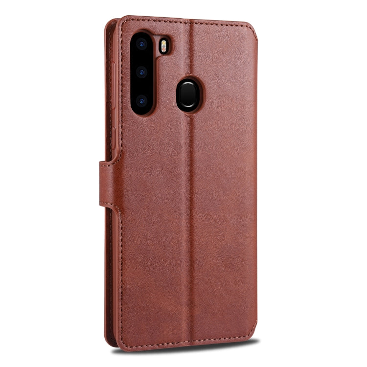 For Samsung Galaxy A21 AZNS Calf Texture Horizontal Flip Leather Case, with Holder & Card Slots & Wallet & Photo Frame