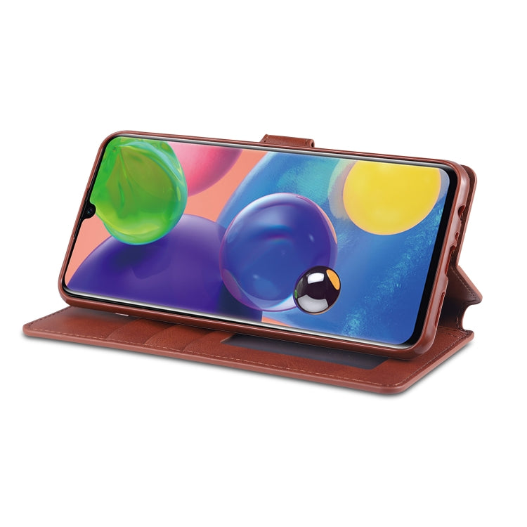 For Samsung Galaxy A21 AZNS Calf Texture Horizontal Flip Leather Case, with Holder & Card Slots & Wallet & Photo Frame