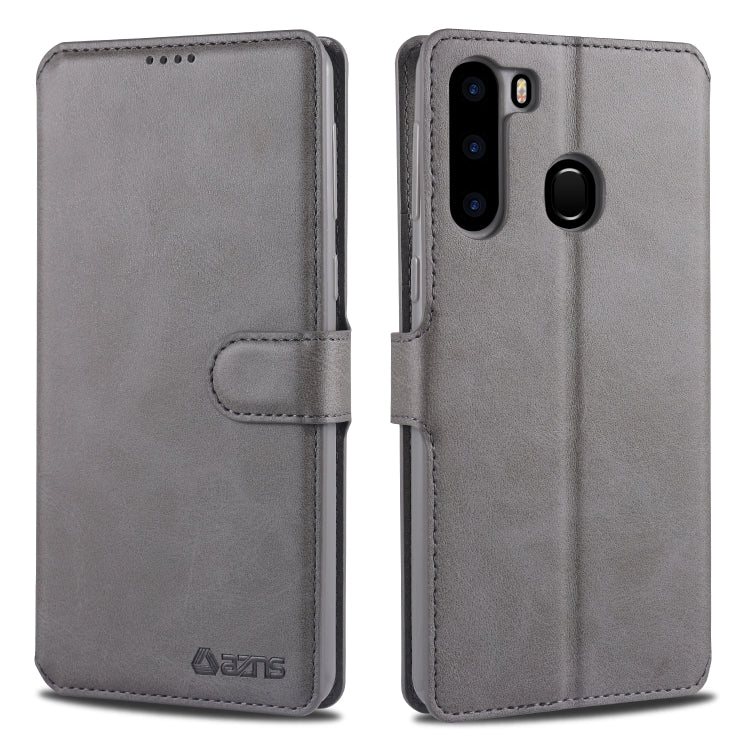 For Samsung Galaxy A21 AZNS Calf Texture Horizontal Flip Leather Case, with Holder & Card Slots & Wallet & Photo Frame