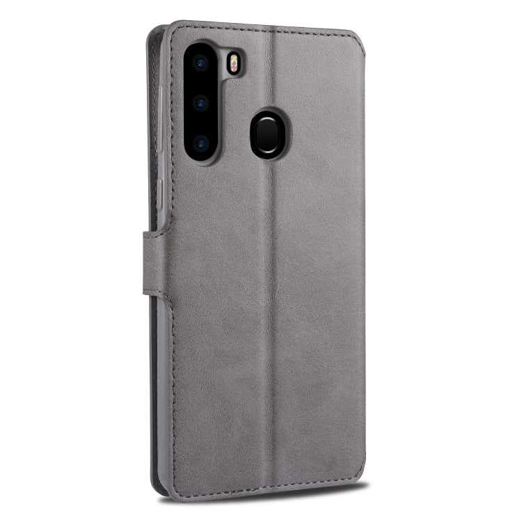 For Samsung Galaxy A21 AZNS Calf Texture Horizontal Flip Leather Case, with Holder & Card Slots & Wallet & Photo Frame